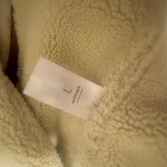 Mother The Curved Pocket Faux Shearling Aviator Jacket - Picture 4 of 5